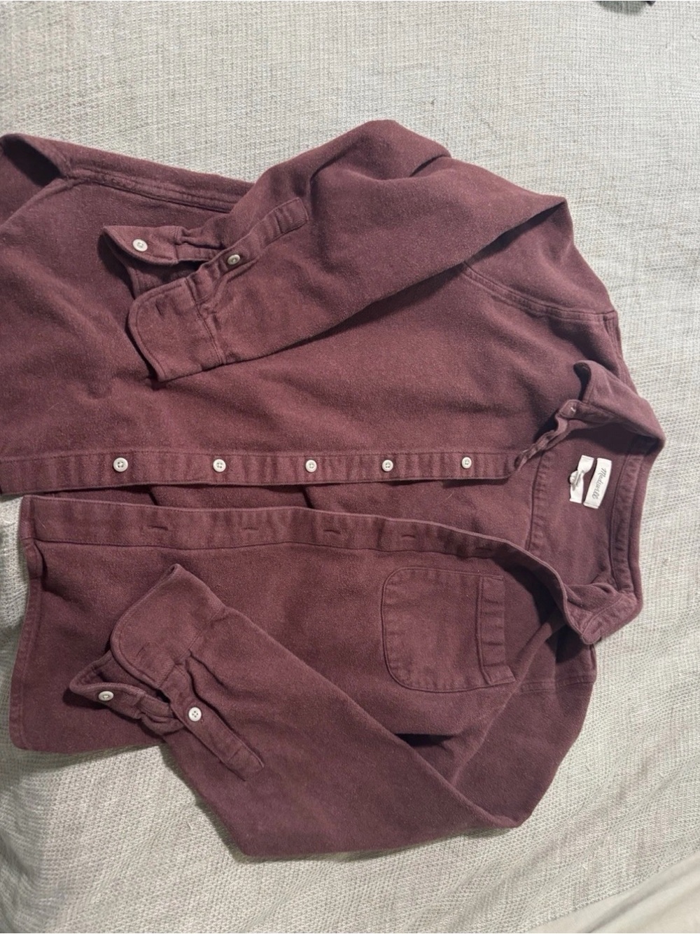 Madewell Burgundy Flannel Button-Down Casual Shirt Men’s